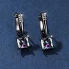 1 Pair Black Gold Color Square Cut White Black Blue Multicolor Stone Hook Earrings Drop Dangle Clip Earrings Wedding Earrings Jewelry Gifts