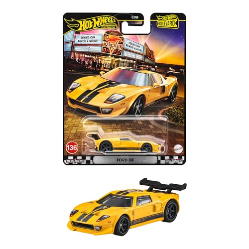 Hot Wheels Игрушечный автомобиль Boulevard Ford GT Мини-машина для детей от 3 лет Оранжевый JHW26