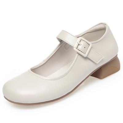 Модная AIYUQI 2025 новая женская обувь Толстый каблук нескользящие туфли Мэри Джейн женские Большой размер ремешок с пряжкой официальная рабочая обувь для женщин