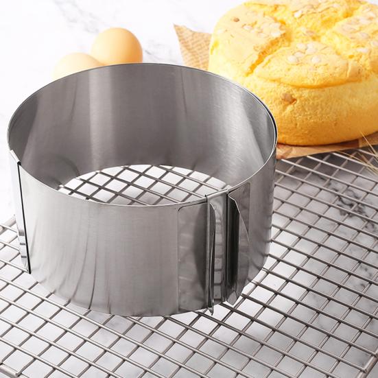 6-12 дюймов Регулируемое кольцо для торта из нержавеющей стали, кольцо для выпечки, форма для торта, многоразовая пищевая форма для выпечки, инструмент для выпечки