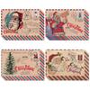 5Pcs Christmas Postcard Greeting Card Vintage Christmas Stamp Cards with Envelopes New Year Gift Card Xmas Party Decor Supplies