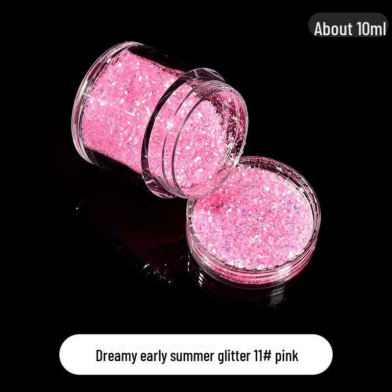 Dreamy Summer Glitter Mix: Hexagonal Sequins, Laser, and Fine Glitter In DIY Hemp Material.
