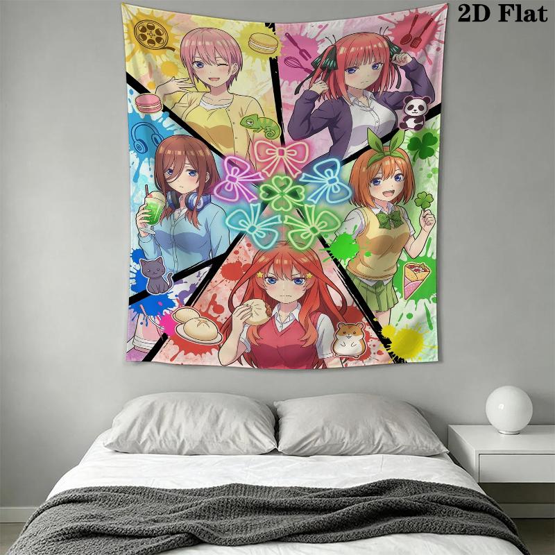 5toubun no hanayome Wall Tapestry Aesthetic Wall Hanging Printed Fabric Blanket Decorative Tapestries for Bedroom Living Room Home Decor