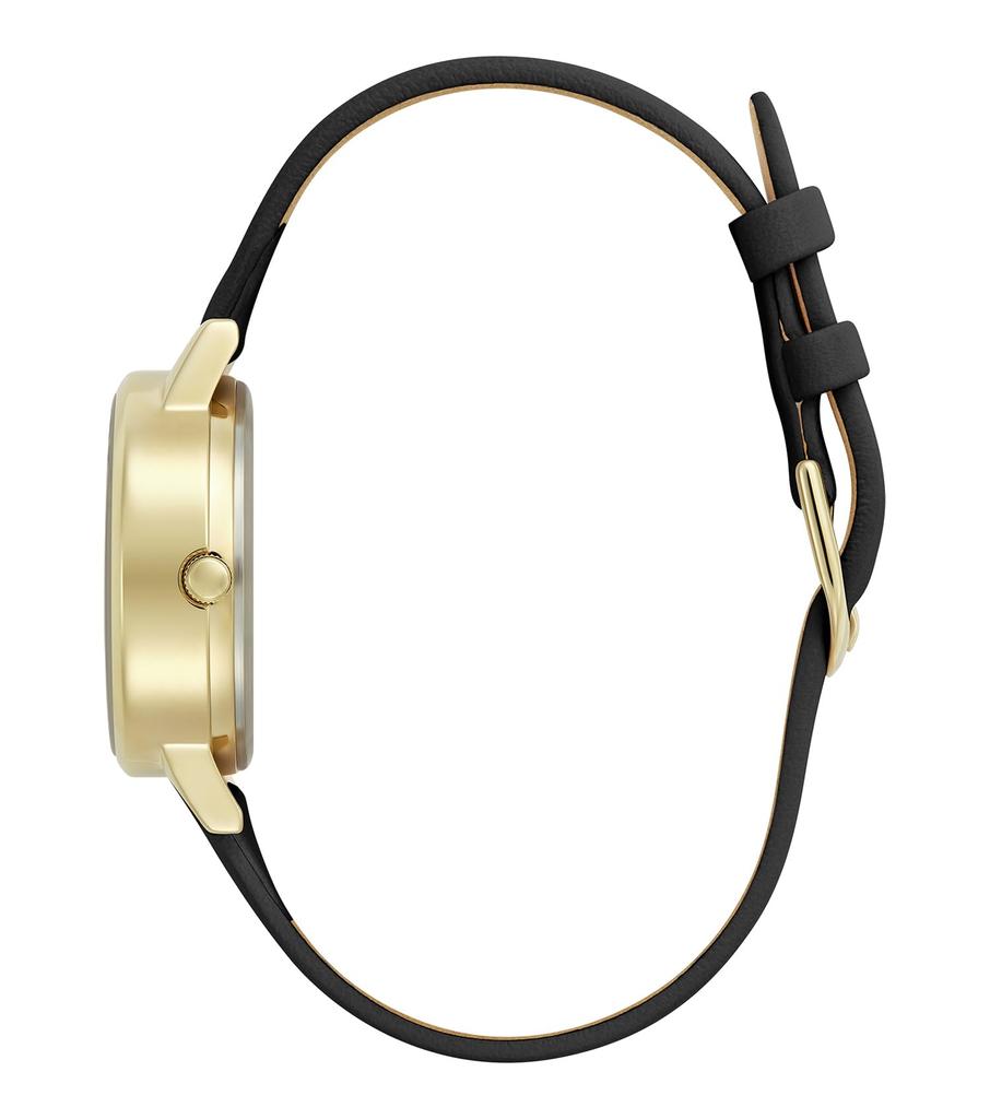 Авторизованный дистрибьютор Olivia Burton Watch Ladies 24000222 3D Flower Midi Gold Black Leather [OLIVIA BURTON]