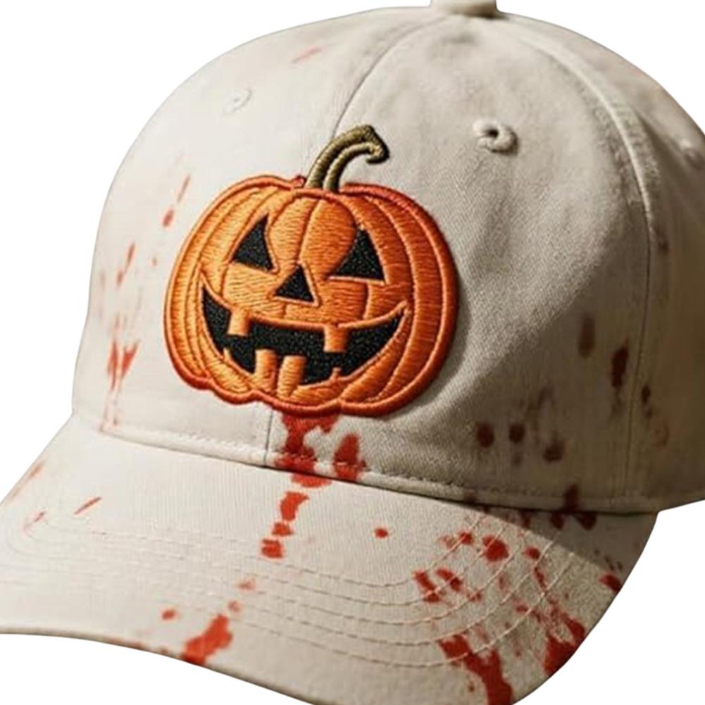 Halloween Ghost Hat for Women Men Halloween Pumpkin Embroidery Baseball Cap for Fishing Camping Picnic Beach Family Outings
