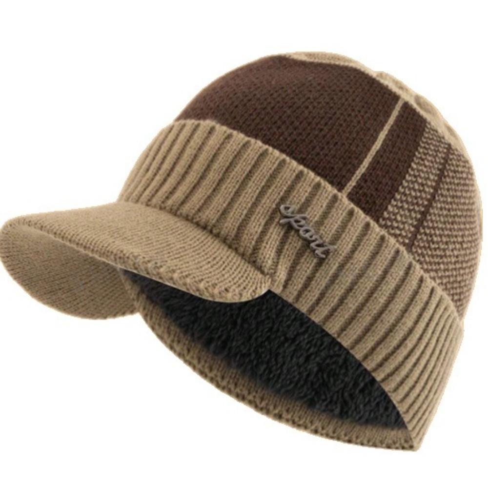 Ear Protection Knit Baseball Cap Thickened Plush Winter Warm Hat New Dad Hat for Men Women