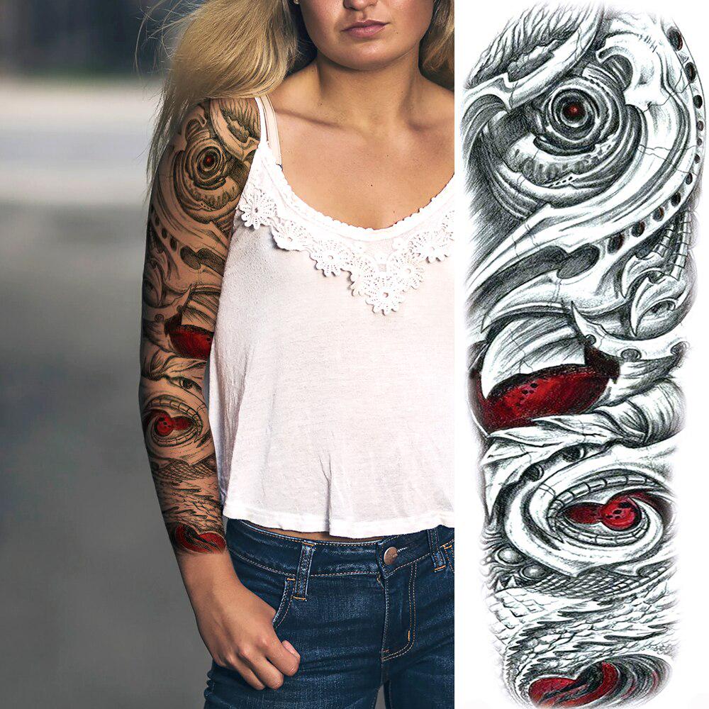 Sketch Compass Rose Flower Temporary Tattoos For Men Women Full Arm Sleeve Fake Tattoo Sticker Decor