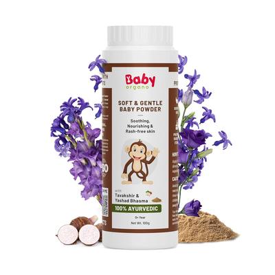 BabyOrgano® 100% Натуральная Детская Присыпка без Талька до 5 лет Новорожденный 100г | Нежная Присыпка под Подгузник | Без SLS, Парабенов - 100г