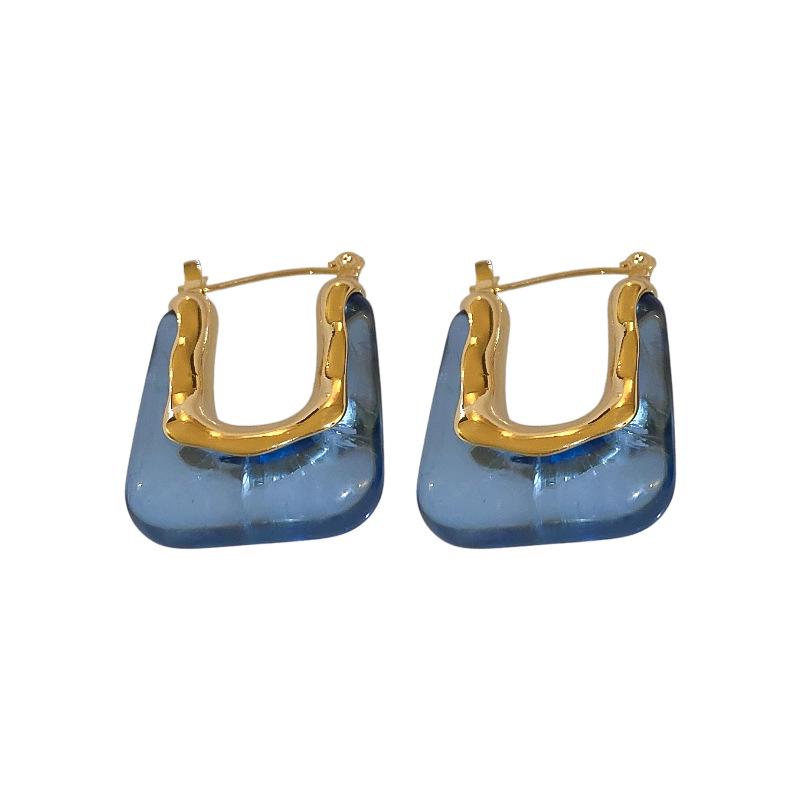 Ретро акриловые геометрические серьги U-образной формы - Французская мода для женщин