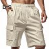 Мужские летние шорты, однотонные, повседневные, стандартного покроя, с эластичными поясами, завязками, дышащие, карго-шорты