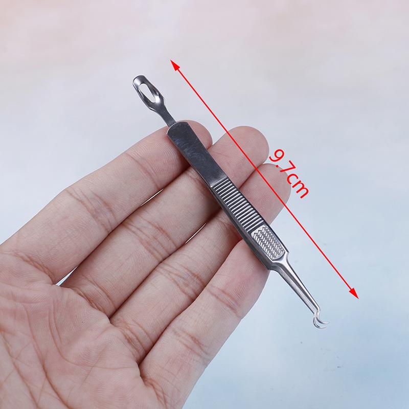 Facial Extractor Blackhead Acne Blemish Remover Tweezers Bend Curved Needle Tool
