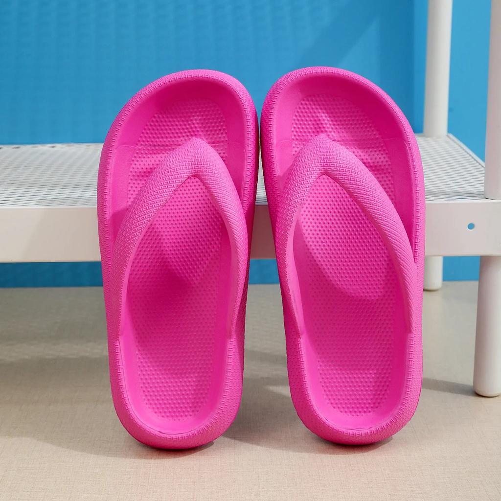 2024 Fashion Summer Candy Colors Flip Flops Beach Soft Bottom Flat Slippers Women Outdoor Comfy Non Slip Flat Slide EVA Sandals