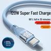 Высокоскоростной кабель для зарядки Type-C мощностью 120 Вт для телефонов Huawei, Vivo, Oppo, Honor, Xiaomi