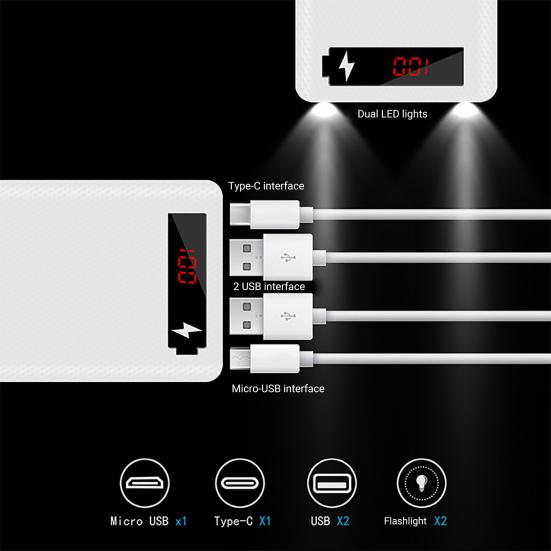 Корпус Power Bank M10/L10, без пайки, съемный, со светодиодным цифровым дисплеем, 10x18650, портативный чехол-зарядное устройство для смартфона