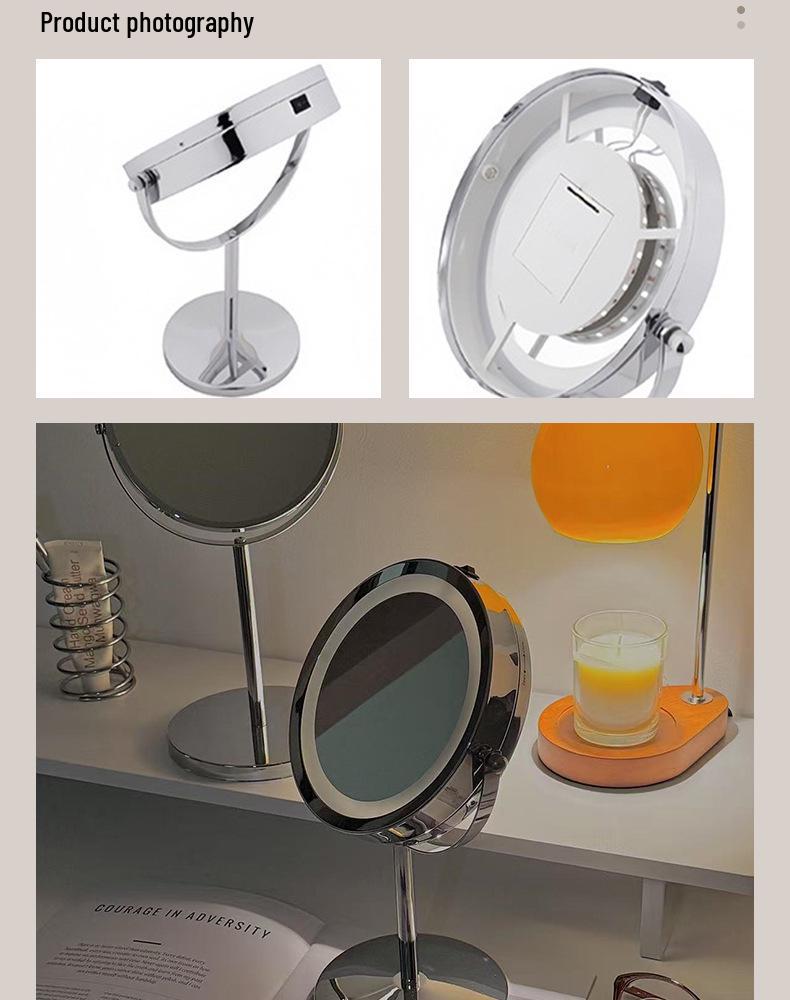 Double-Sided LED Magnifying Makeup Mirror - High-End Desktop Beauty Mirror