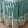 Декоративная кружевная юбка на кровать, нескользящий наматрасник, чехол на кровать, юбка с рюшами, покрывало, простыня, сплошной цвет