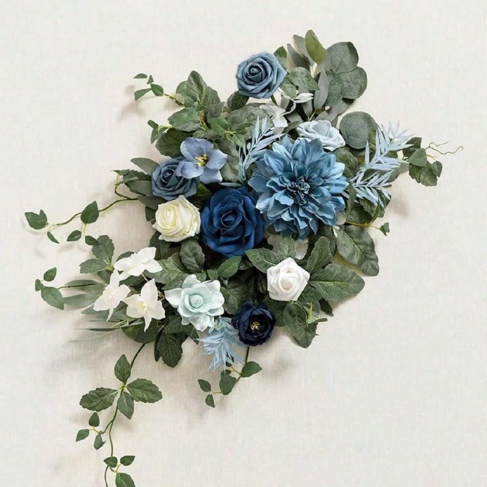 Приветственный знак, свадебный цветочный гирлянда, искусственные цветы, фон, гирлянда для церемонии, приемной двери, настенный мольберт, украшение для дома, прихожая, декор стола