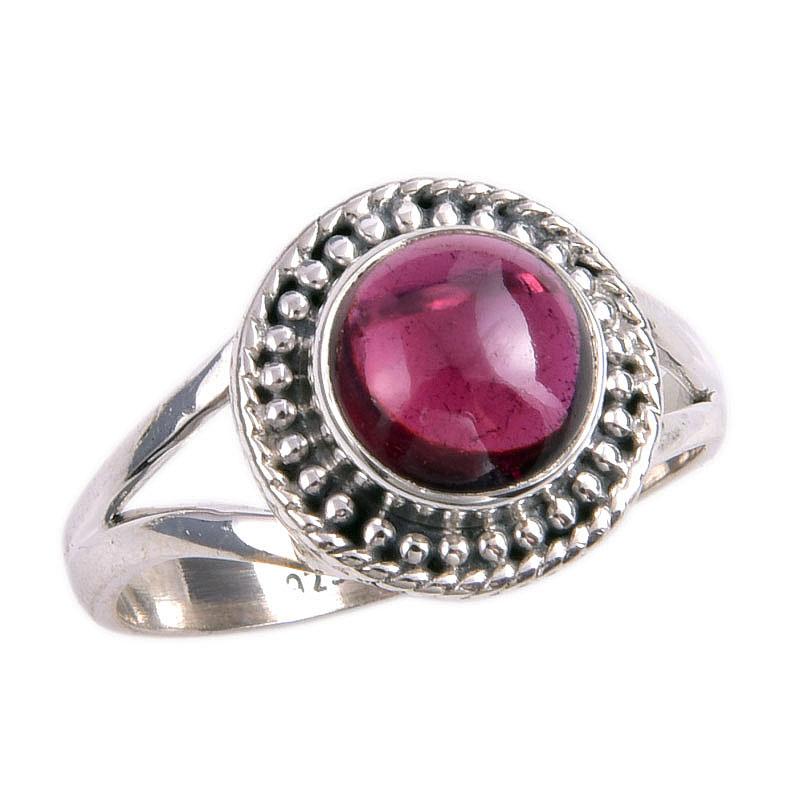 Natural Garnet Gemstone Handmade 925 Solid Sterling Silver Gift Ring S.8 f3S18