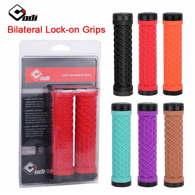 ODI Van Bicycle Handlebar Grips Silicone Lock-On Anti-slip Shock Absorption MTB Double Lock Ring for BMX Folding Bike Parts