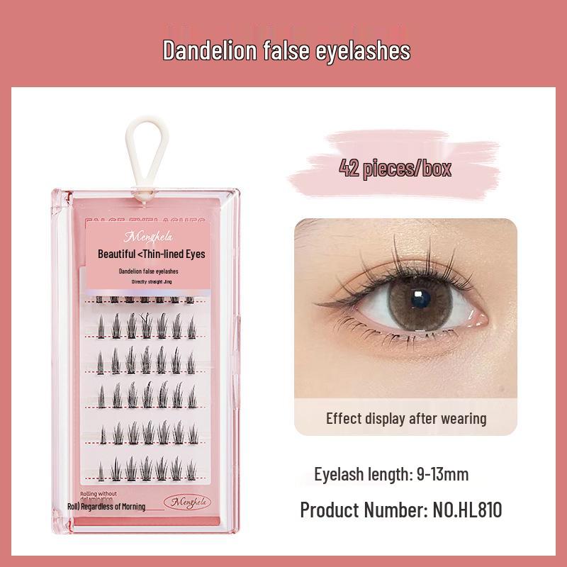 Накладные ресницы Menghela Big Eye Natural Curled - Тонкая ножка, отдельные пучки для удлинения