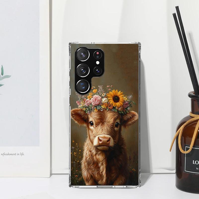 Cute Highland Cow Phone Case For Samsung Galaxy S26 S25 Edge S24 FE S23 S22 Ultra S21 Plus S20 + Art Fundas Back Cover Galaxy S2