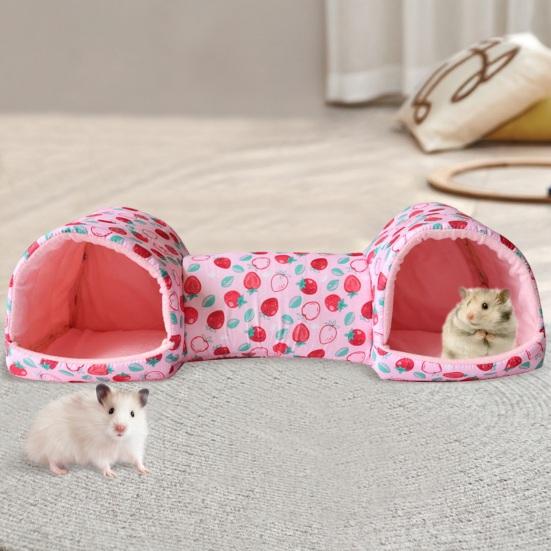 Кровать-туннель для маленьких животных, плюшевая кровать-гнездо для хомяка, морская свинка, уютное укрытие, тепло