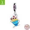Fairy Tale Magic Teacup 925 Silver Pendant Accessories, Delicate Vintage Diy Bracelet Beaded Scc2244