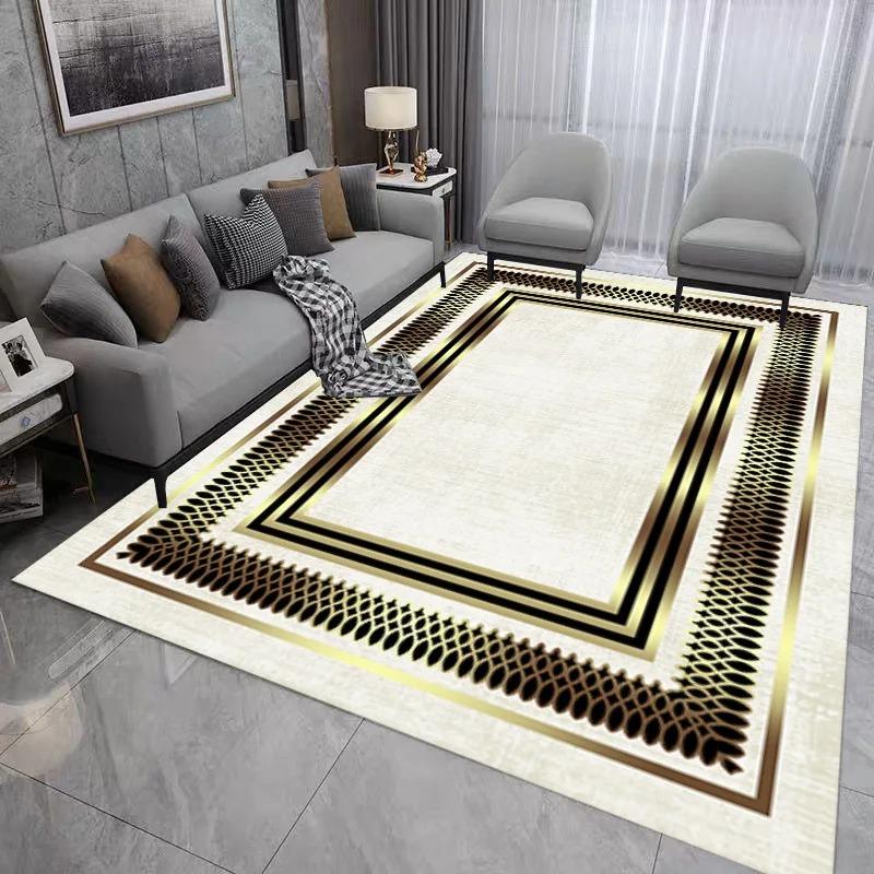 Геометрический принт Ковер для спальни для домашнего декора Гостиная Прихожая Кухня Нескользящие напольные коврики Ковер для зоны дивана и журнального столика в отеле
