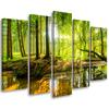 Five Piece Picture Canvas Print Forest Lake Nature
