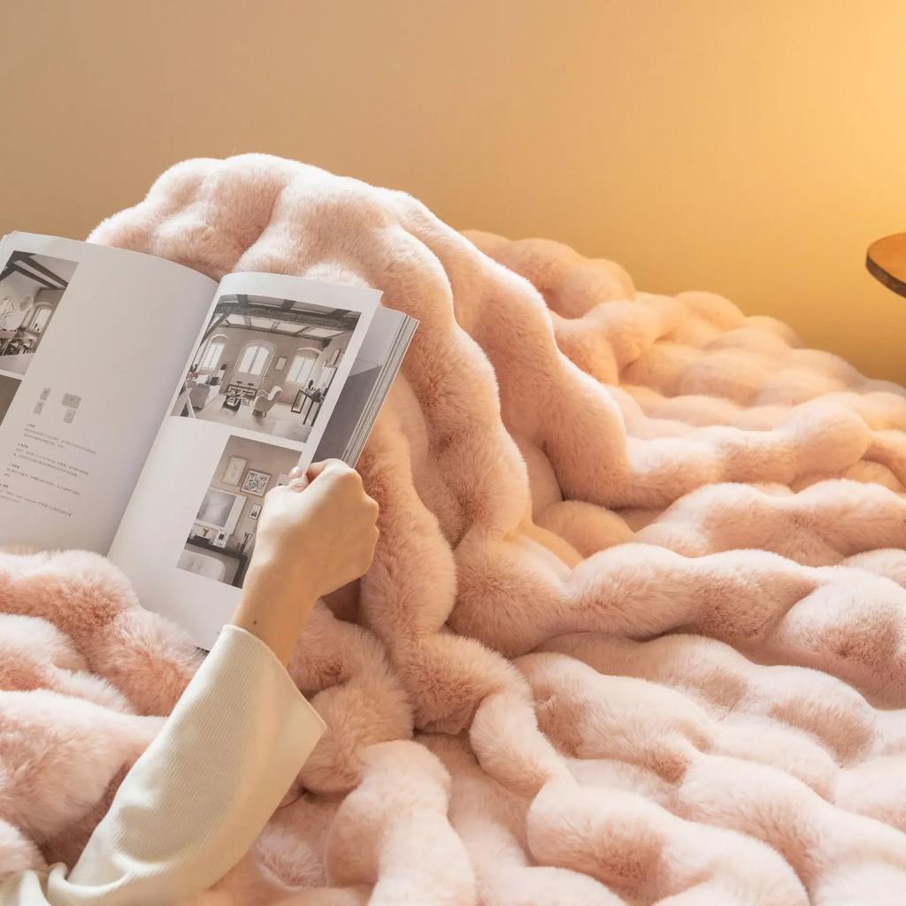 Роскошный мягкий искусственный меховой плед, пушистое плюшевое покрывало на кровать, клетчатый диван, покрывало и пледы для гостиной, спальни