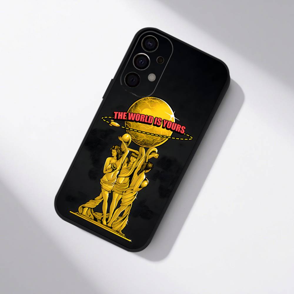 Чехол для телефона S-Scarfaces Tony Montana для Samsung S25,S24,S21,S22,S23,S30,Ultra,S20,Plus,Fe,Lite,5G Черный