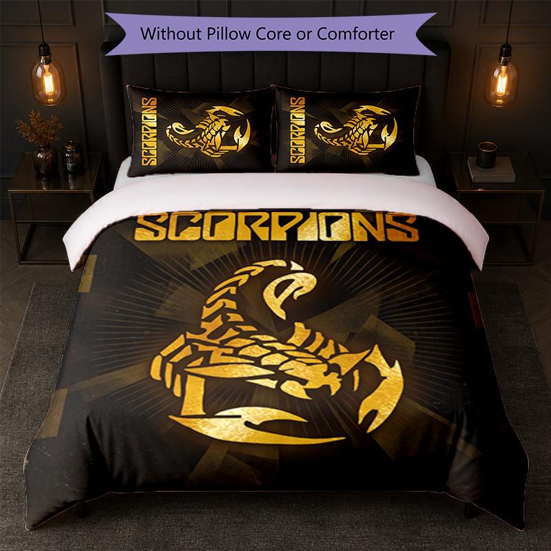 Scorpions Print 3Pcs Bedding Set Duvet Cover With Two Pillowcases Soft Bed Linen For Household Bedroom