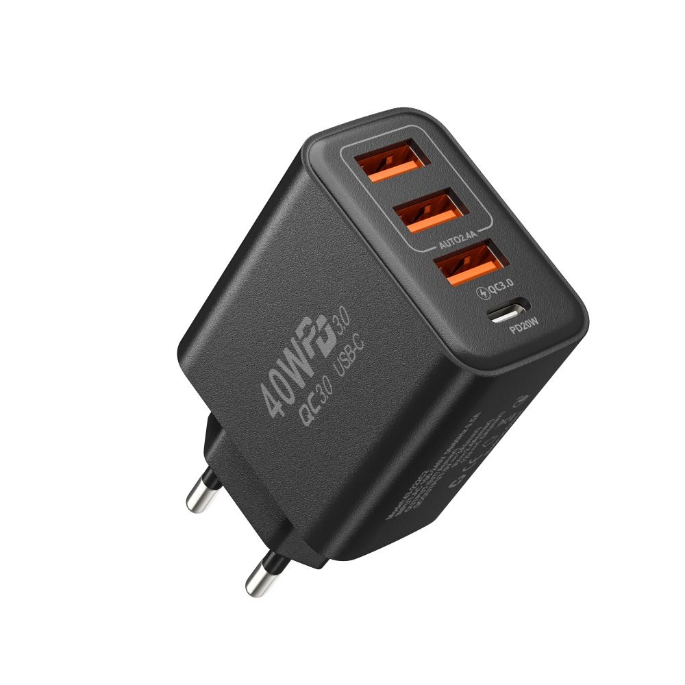 Прочный USB C зарядный блок 40 Вт, 4 порта, Type-C, быстрая зарядка, USB-адаптер для настенной зарядки
