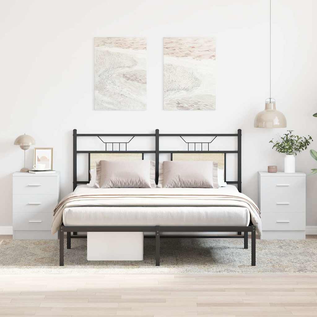 vidaXL Nachttische 2 Stk. Weiß 38x35x56 cm Holzwerkstoff