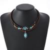 Butterfly-shaped Wooden Beaded Double-layer Necklace, Women's Retro-style Woven Rope Collarbone Chain