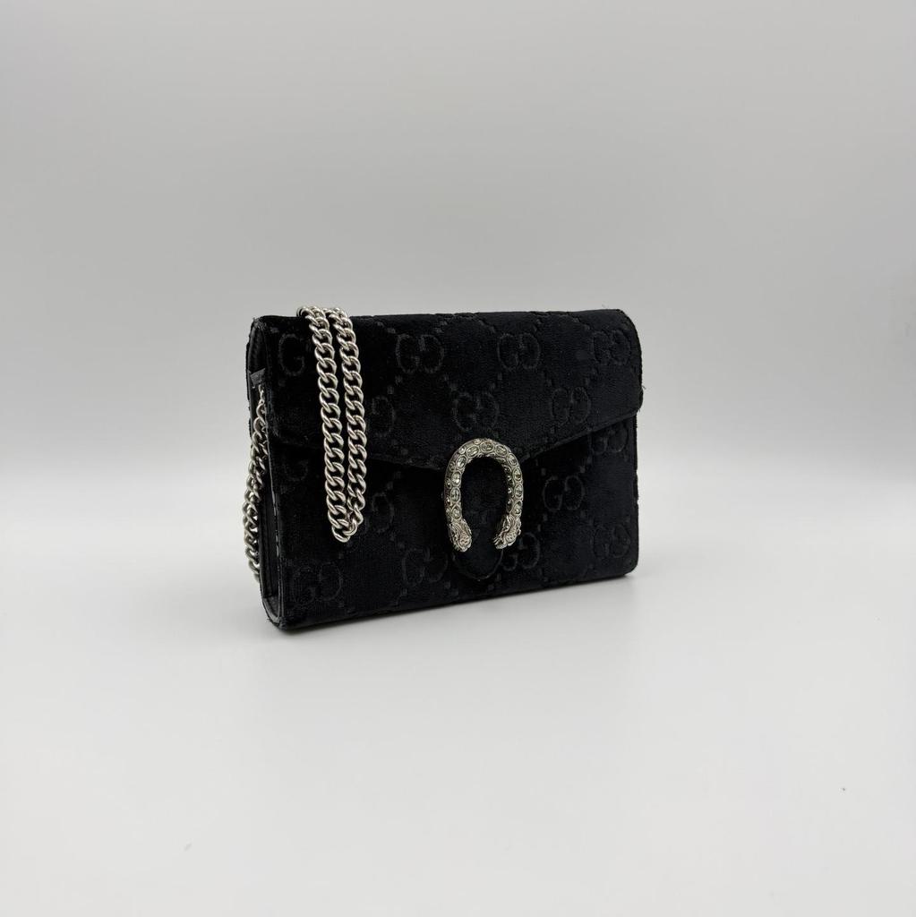 [Pre-Owned] Gucci Dionysus Velvet Shoulder Bag 'Black' - Excellent #WVJAZC