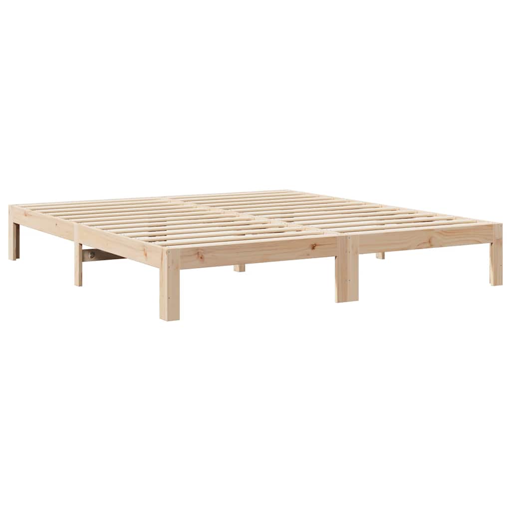 Solid Wood Bed Frame without Mattress 160 x 200 cm Pine Wood