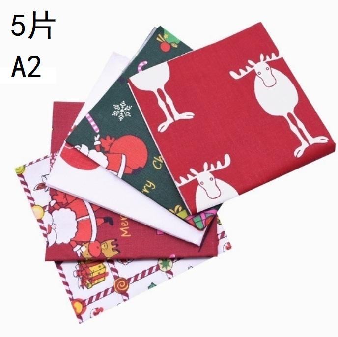 5 Pcs/lot Cartoon Christmas Series Twill Cotton Fabric, DIY Handmade Tissu Bundls of Quilting Patchwork Sewing Scrapbooking