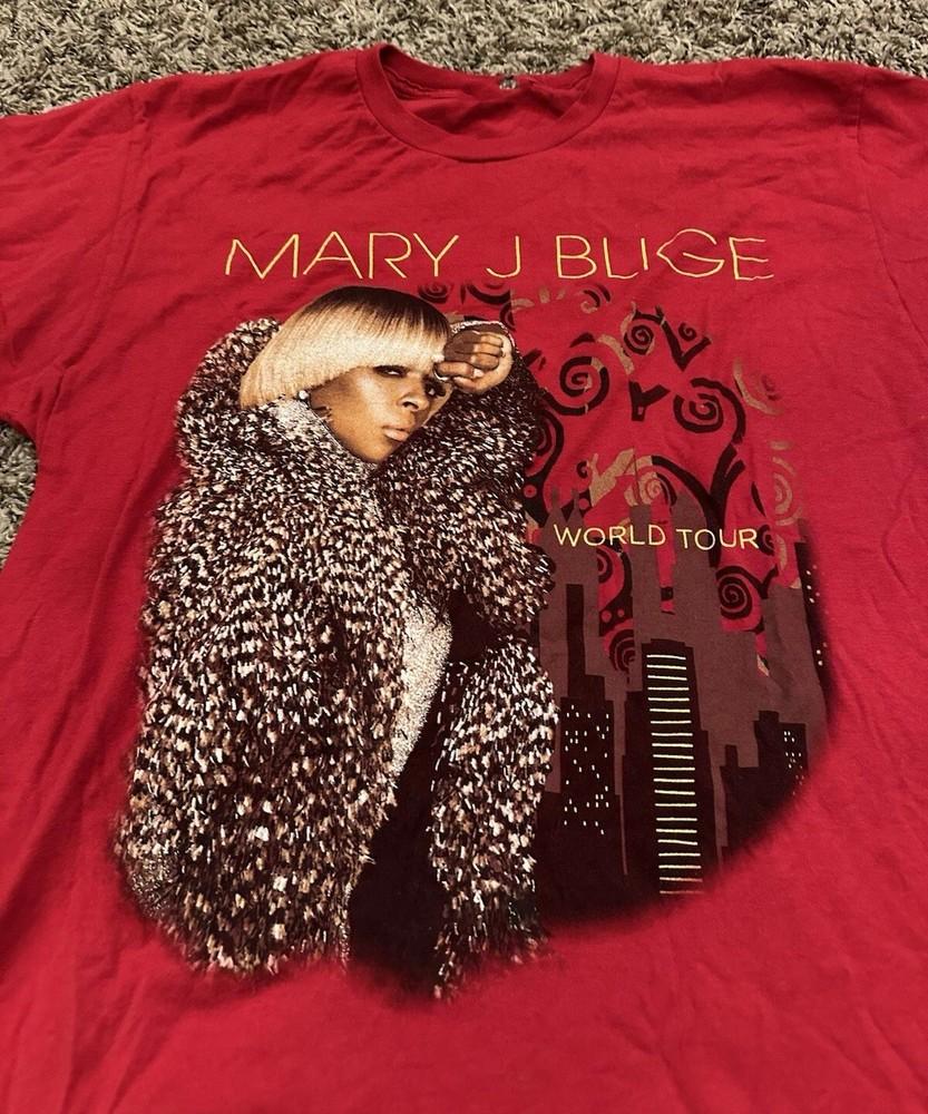 Mary J Blige World Tour Concert Red Twoside Full Size Reprint BL1538 Unisex T-Shirt