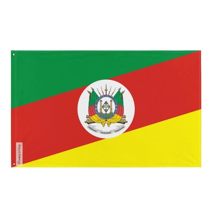 Drapeau Rio Grande do Sul – 128 x 192 cm – Polyester Résistant – 2 Œillets en Métal – Usage Intérieur / Extérieur – Pixelforma