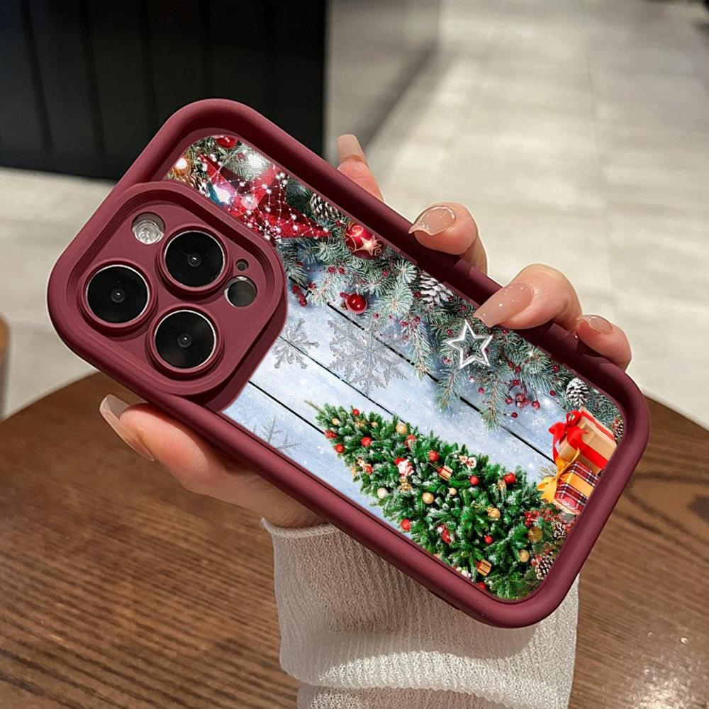 Ae116 Веселого Рождества С Новым годом художественные чехлы для телефонов iPhone 16 14 13 11 Pro Max 15 7 8 6s Plus 12 mini XR XS Max Angel Eye Ladder Защитный чехол