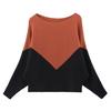 Batwing Sleeve Loose Autumn Winter Women Sweater Knit Fashion Female New Arrival Patchwork Pullover