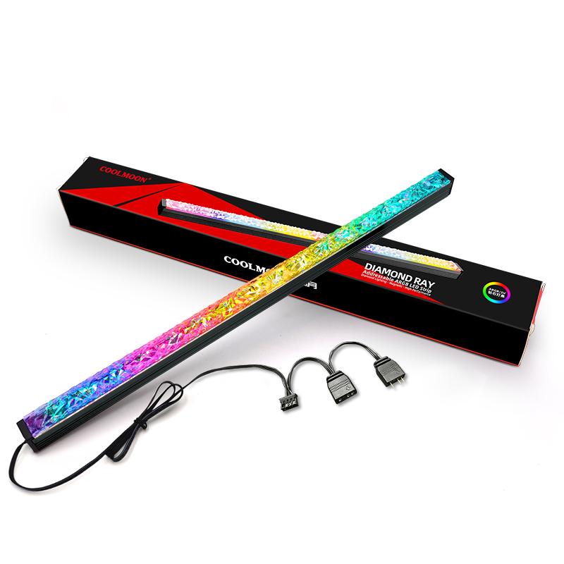 COOLMOON Diamond ARGB Светодиодная лента 5V 3Pin/Малый 4Pin Магнитная Цветная Атмосферная DIY Лампа Бар для Корпуса ПК