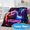 Custom Name che-shire cat Blanket bed sofa Blanket Flannel Blanket for Camping, Hiking, Picnic Essentials,gift for Fan family