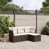 VidaXL Garden Lounge Set with Cushions 4 Pcs, Patio Sofas, Patio Furniture Set, Outdoor Furniture, Brown 3263119
