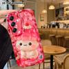 Phone case: 2D flat Samsung Galaxy A34 A35 M05 M06 S20 S22 S21 FE Plus 5G protective case, pink jelly, perfect Christmas and Halloween holiday gift