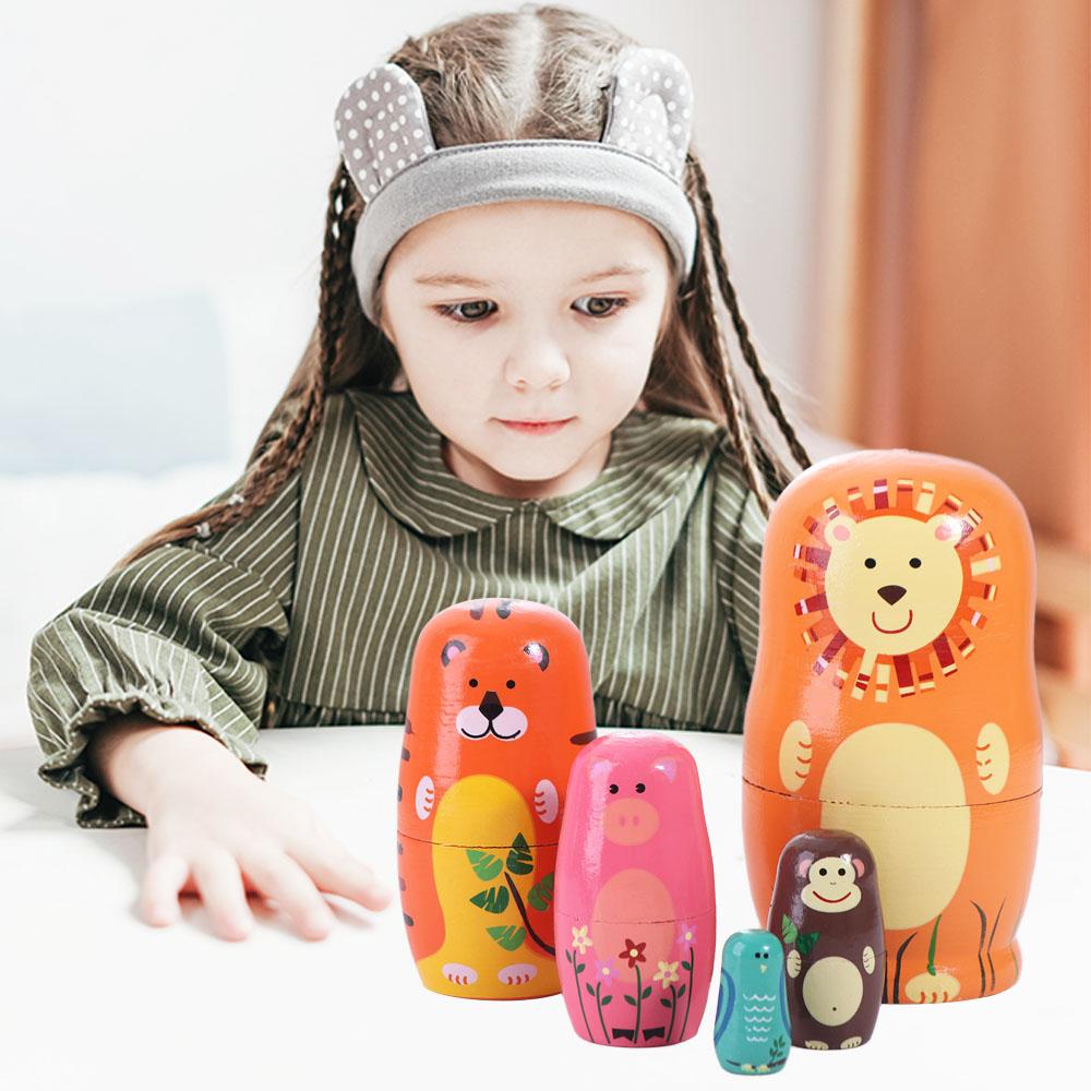 Wooden Matryoshka Doll Toys Handmade Stacking Dolls Home Decor Nesting Dolls Decor Crafts
