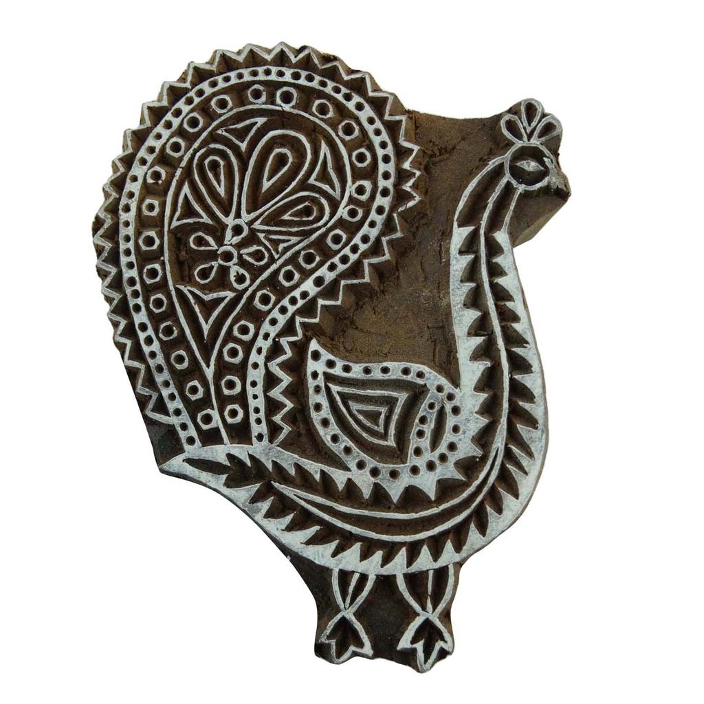 Индийская деревянная ткань Брауна штампует высеканное вручную декоративное деревянное печатание