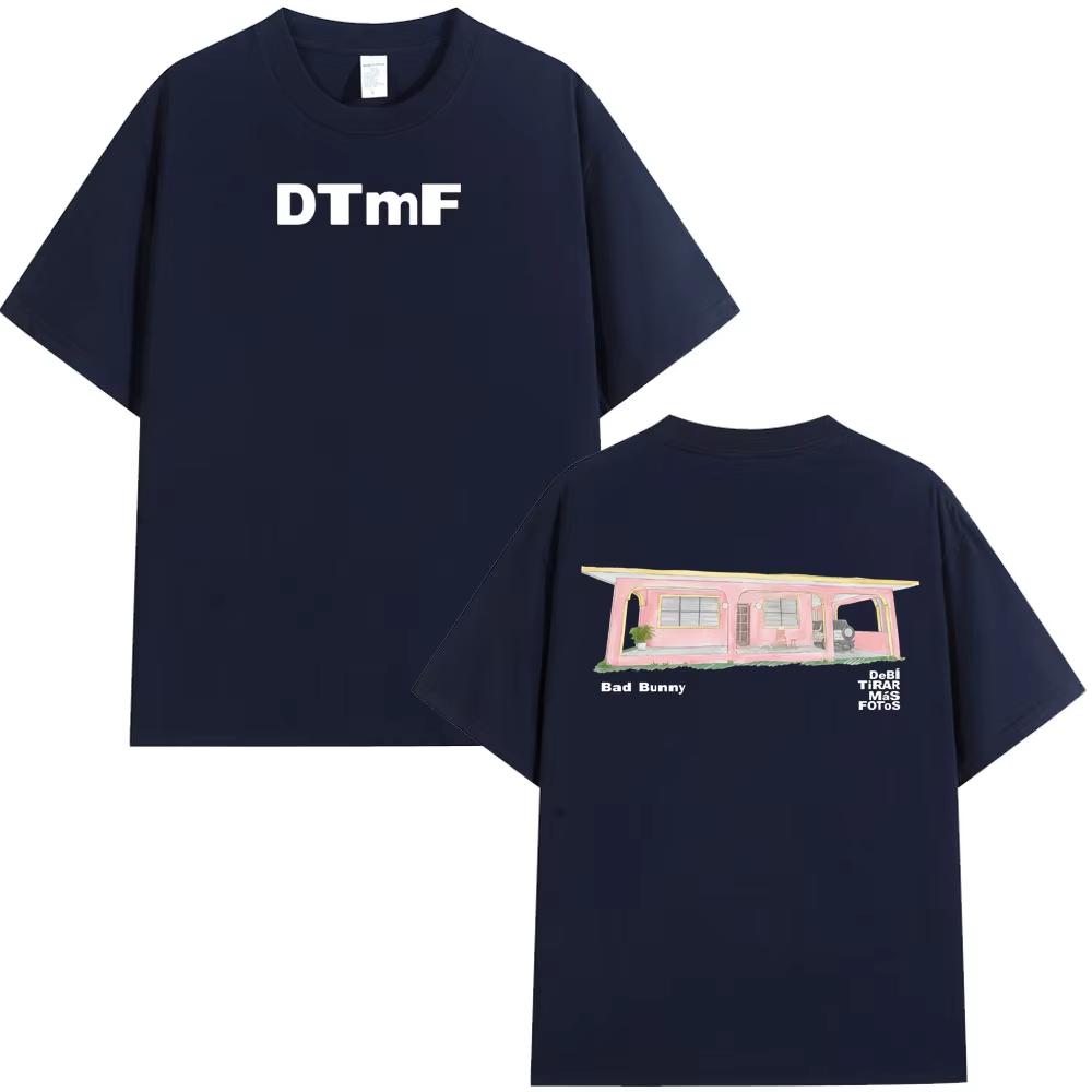 Bad Bunny Тур DTMF Мерч Футболка Debi Tirar Mas Fotos Футболки Мужские Женские Хип-Хоп Оверсайз С Коротким Рукавом Футболка Подарки для Фанатов Топы