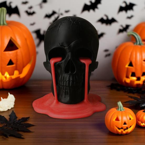 Декор Череп с Тающими Слезами Смелый Острый Скульптура Человеческой Головы Настольное 3D-печатное Украшение Череп для Дома Книжной Полки Декор Кладбища